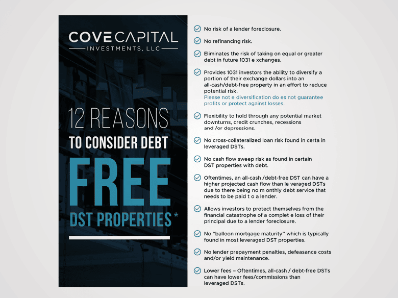 Image of Cove Capital Investments LLC 12 Reasons to Consider Debt Free DST Properties